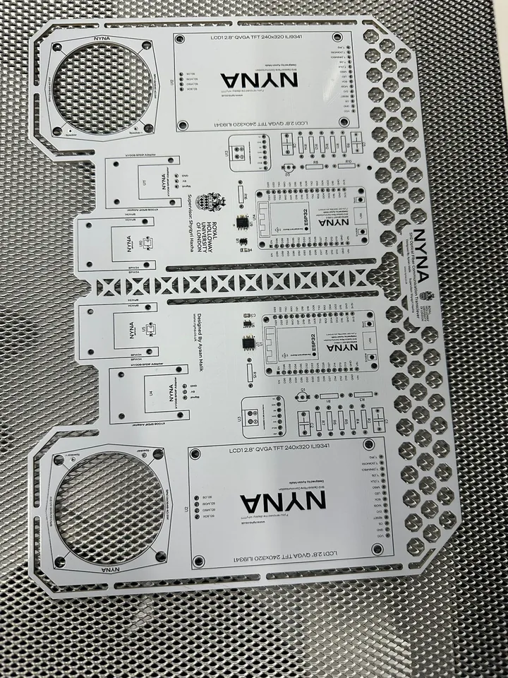 The fabricated white PCB