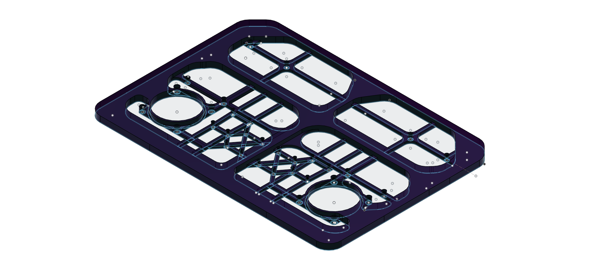 Bare PCB layout render